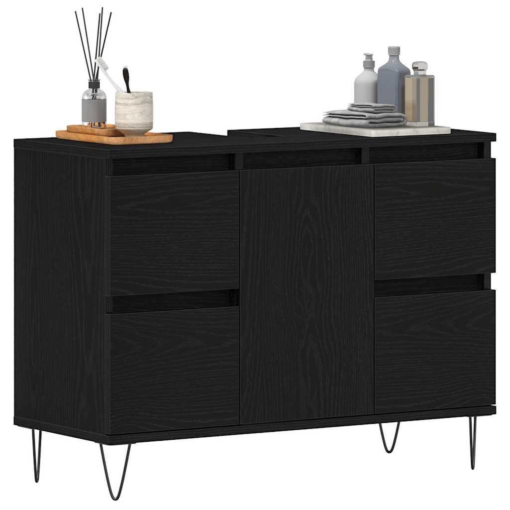 Fürdőszobai mosdószekrény Fekete tölgy 80 x 33 x 60 cm