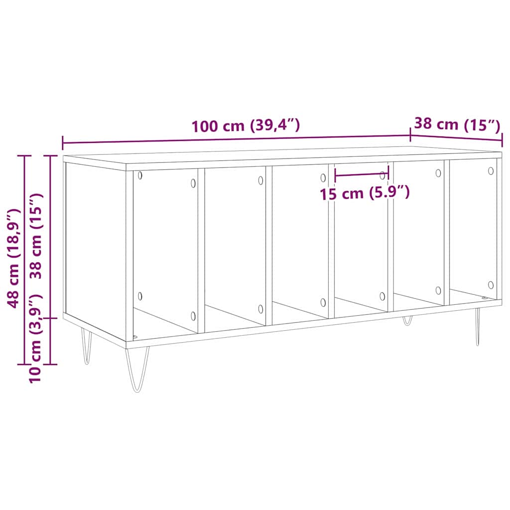 Hanglemez szekrény polcokkal Régi fa 100 x 38 x 48 cm Faanyag