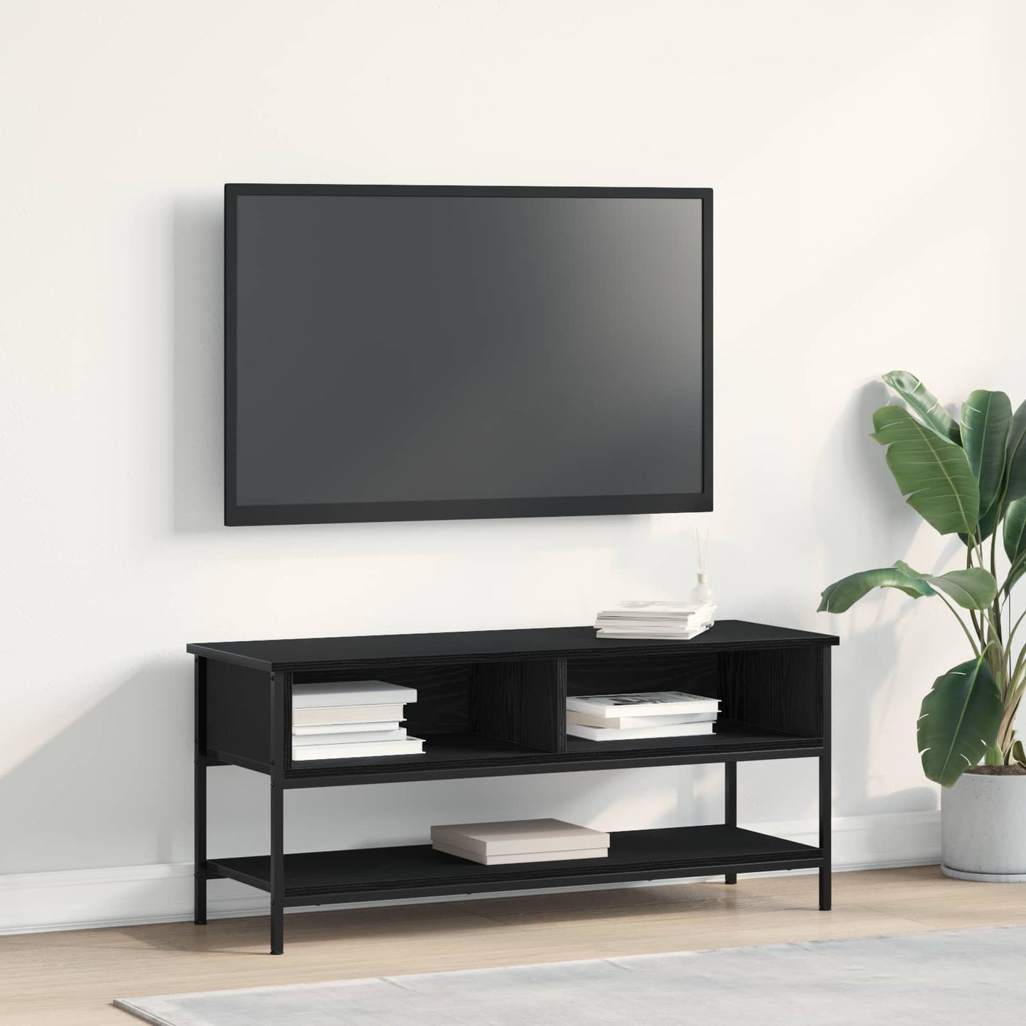 TV szekrény garnitúra 100 x 35 x 45 cm Fekete tölgy Szerelt Fa