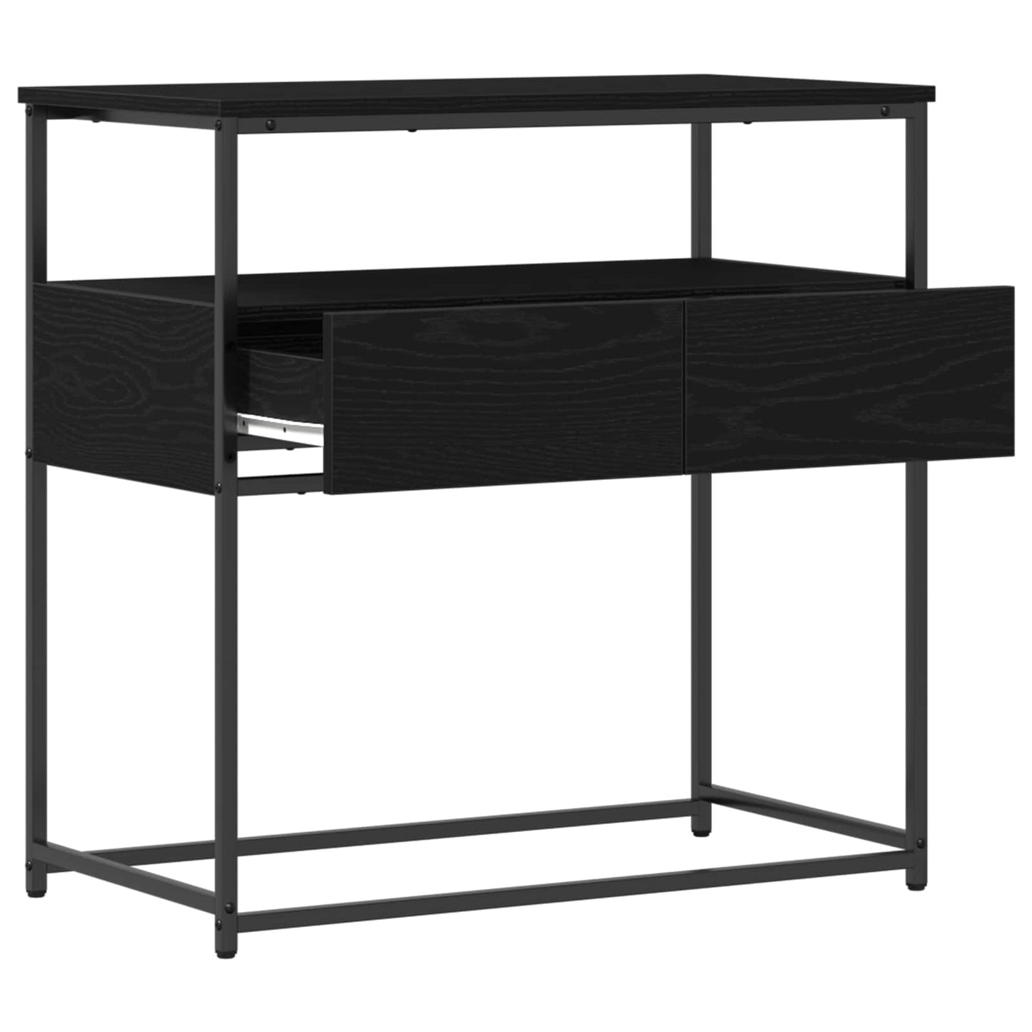Konzolasztal Fekete tölgy 75 x 40 x 75 cm Szerelt Fa