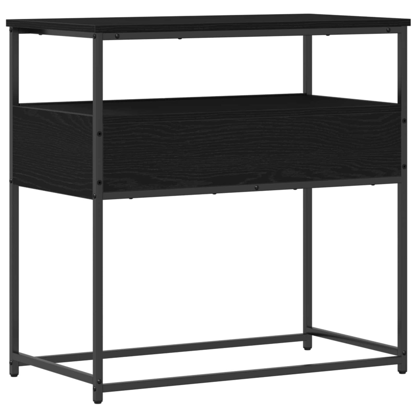 Konzolasztal Fekete tölgy 75 x 40 x 75 cm Szerelt Fa