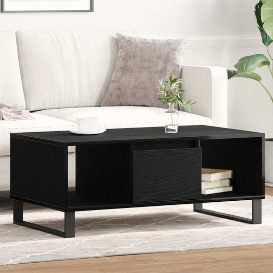 Dohányzóasztal fiókkal Fekete tölgy 90 x 50 x 36.5 cm Faanyag