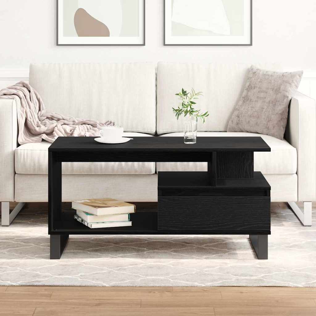 Dohányzóasztal Fekete tölgy 90 x 49 x 45 cm Szerelt Fa