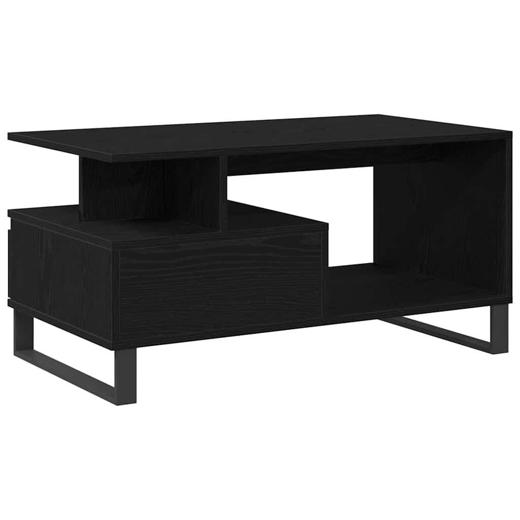 Dohányzóasztal fiókkal Fekete tölgy 90 x 49 x 45 cm Faanyag