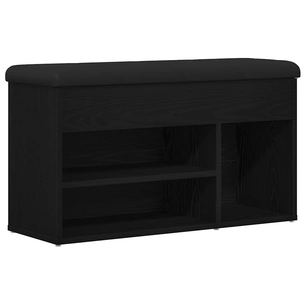 Cipőpad Fekete 80 x 30 x 45 cm Szerelt Fa