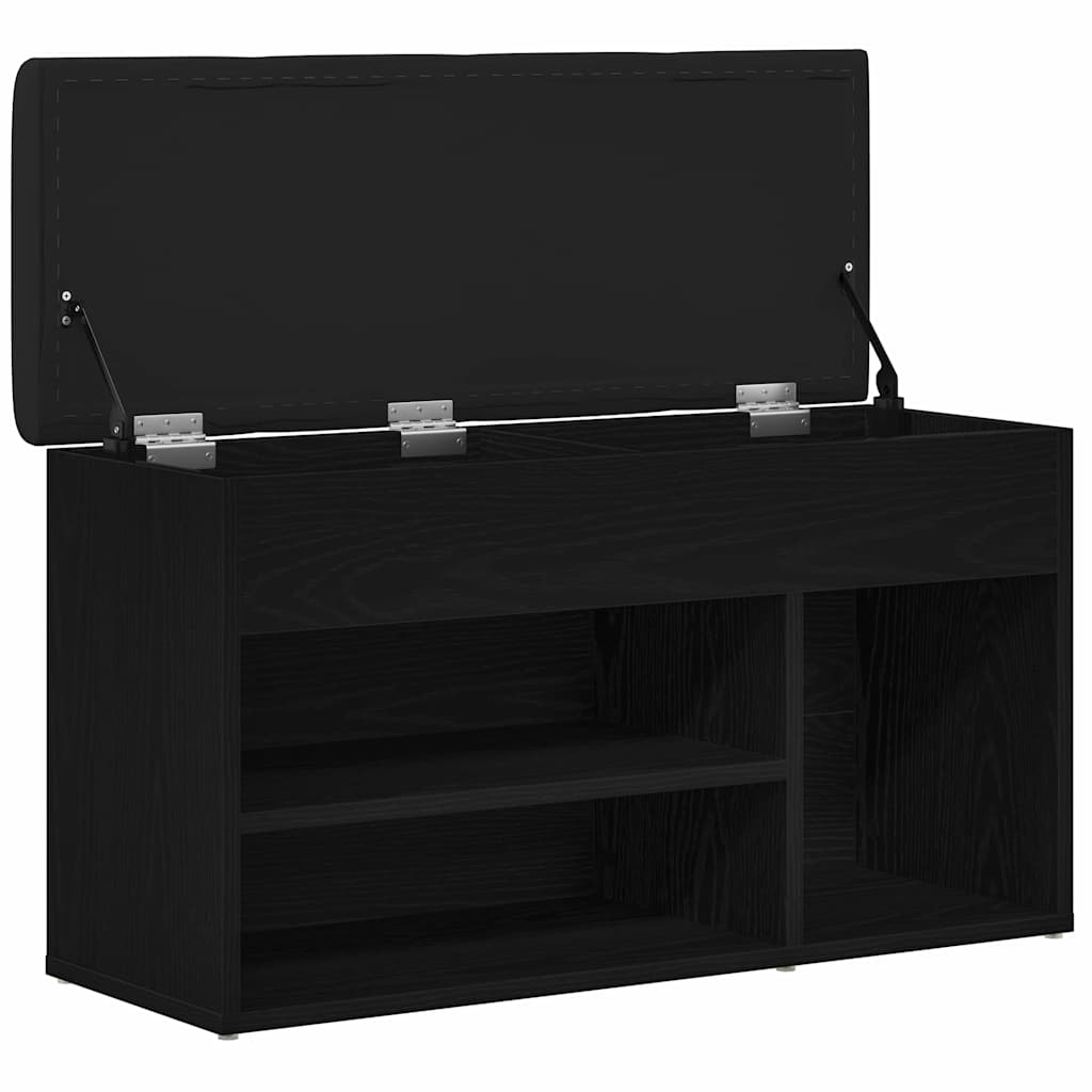 Cipőpad Fekete 80 x 30 x 45 cm Szerelt Fa