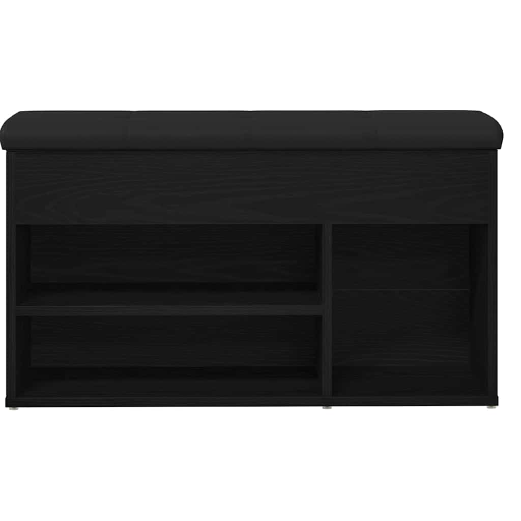 Cipőpad Fekete 80 x 30 x 45 cm Szerelt Fa