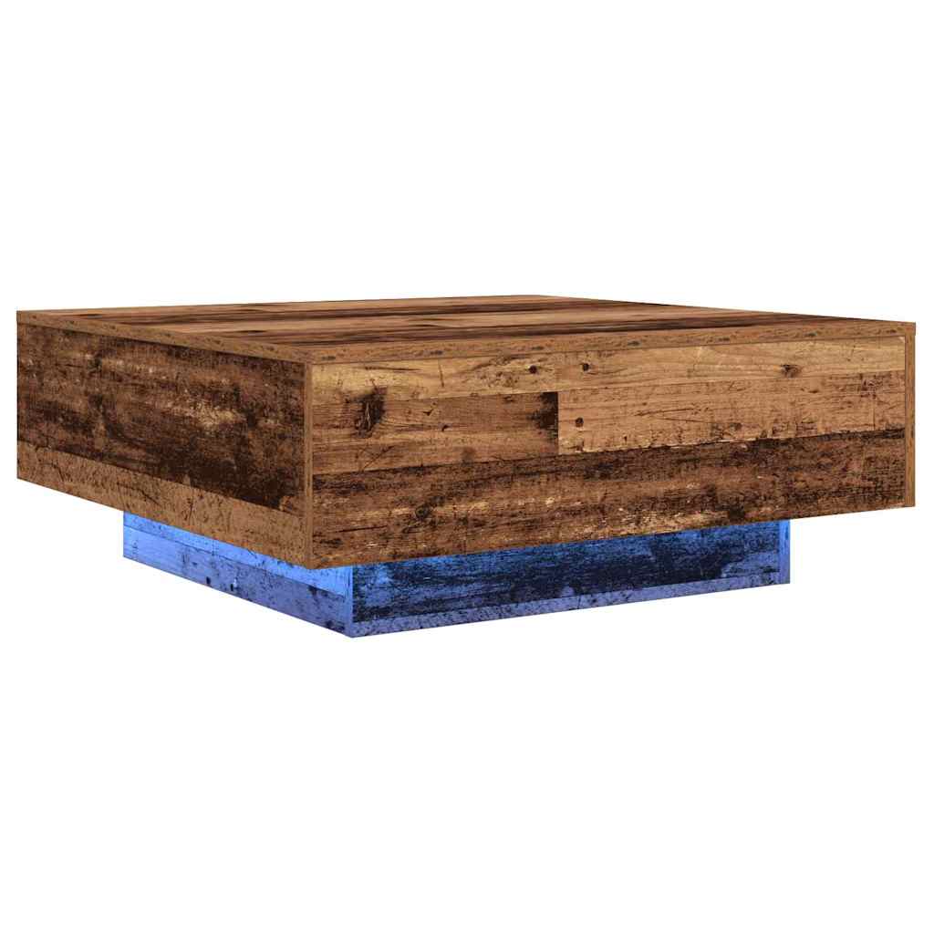 Dohányzóasztal Régi Fa és Kék 80 x 80 x 31 cm Szerelt Fa