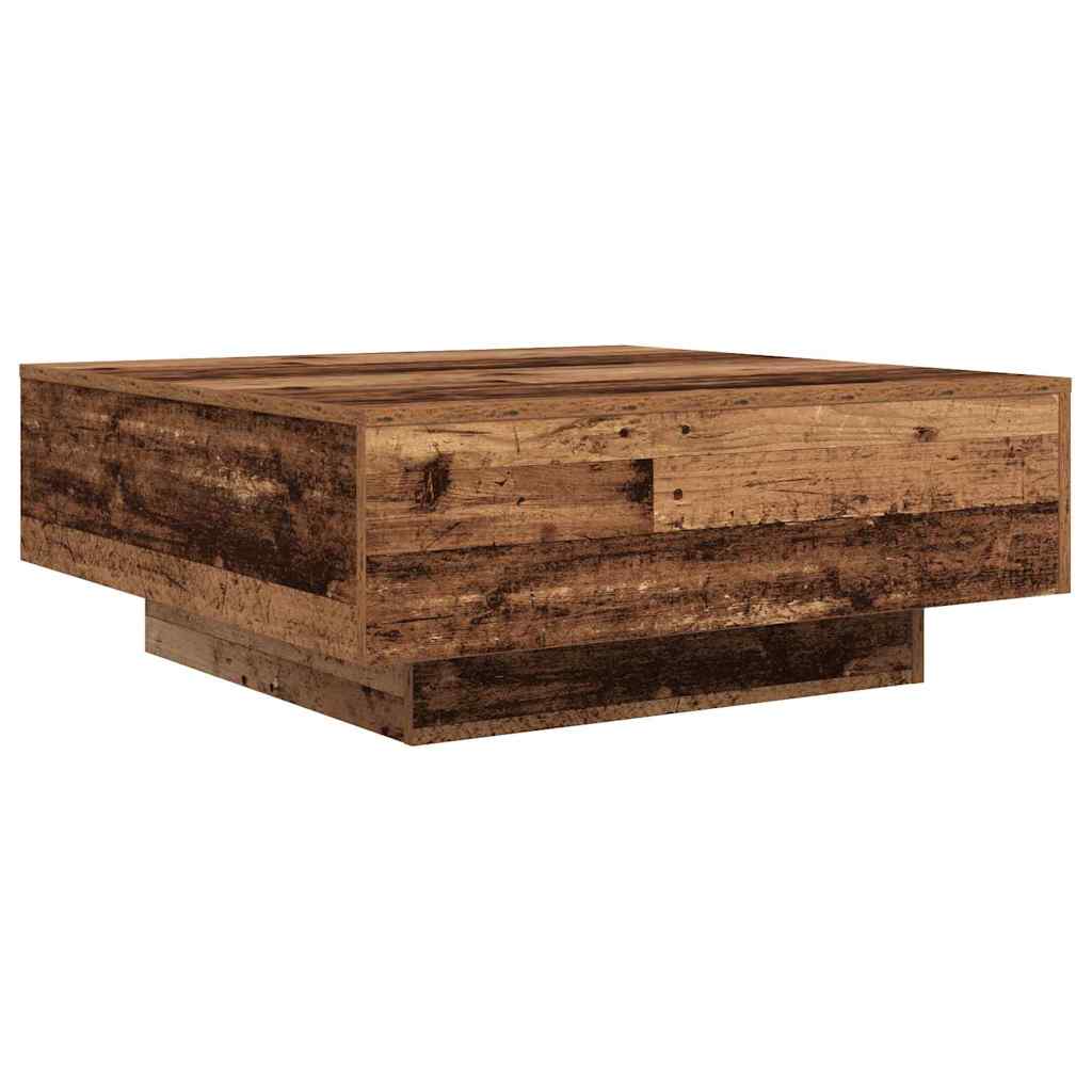 Dohányzóasztal Régi Fa és Kék 80 x 80 x 31 cm Szerelt Fa