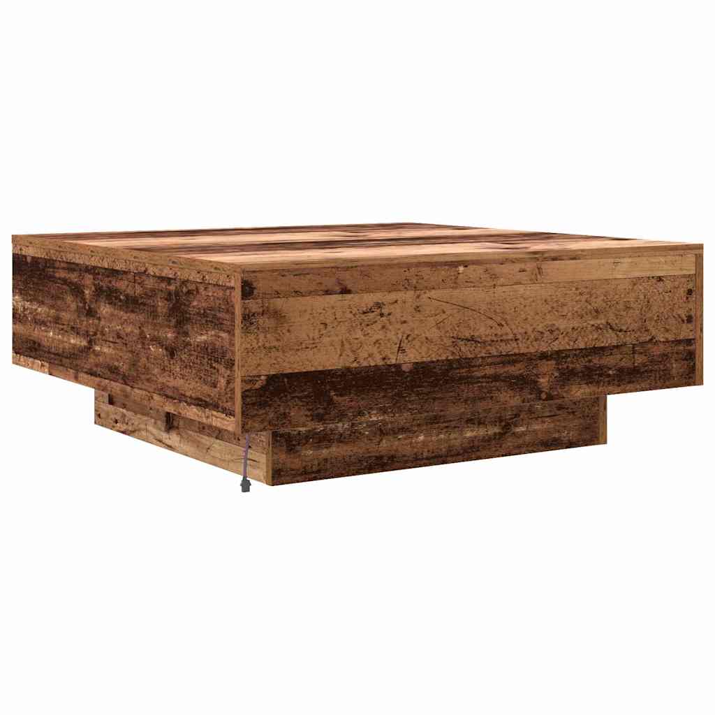 Dohányzóasztal Régi Fa és Kék 80 x 80 x 31 cm Szerelt Fa