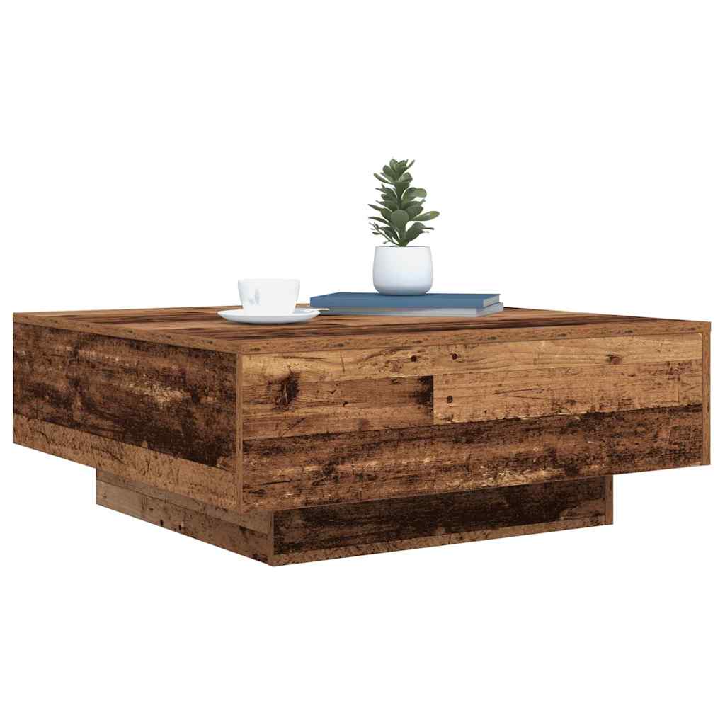 Dohányzóasztal Régi Fa és Kék 80 x 80 x 31 cm Szerelt Fa