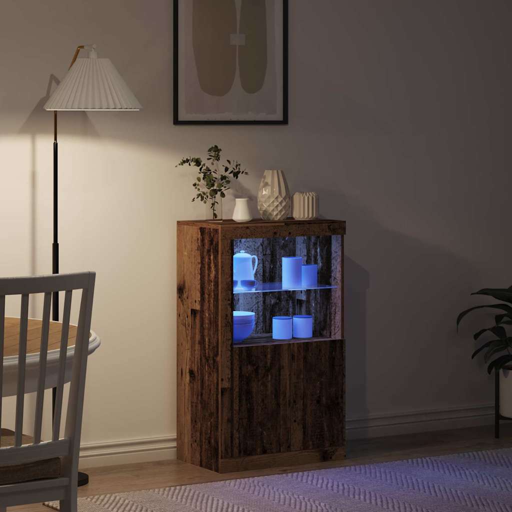 LED tálaló 60,5 x 37 x 100 cm Szerelt Fa Öreg fa
