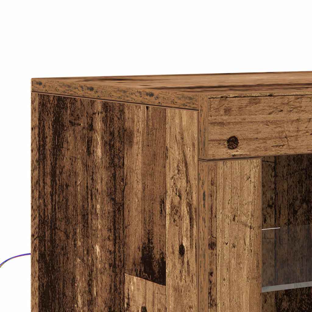 LED tálaló 2 db 41 x 37 x 67 cm Szerelt Fa Öreg fa