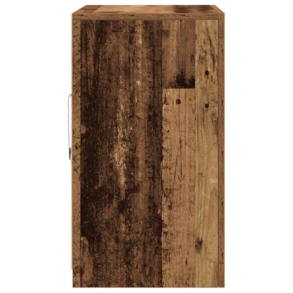 LED tálaló 2 db 41 x 37 x 67 cm Szerelt Fa Öreg fa
