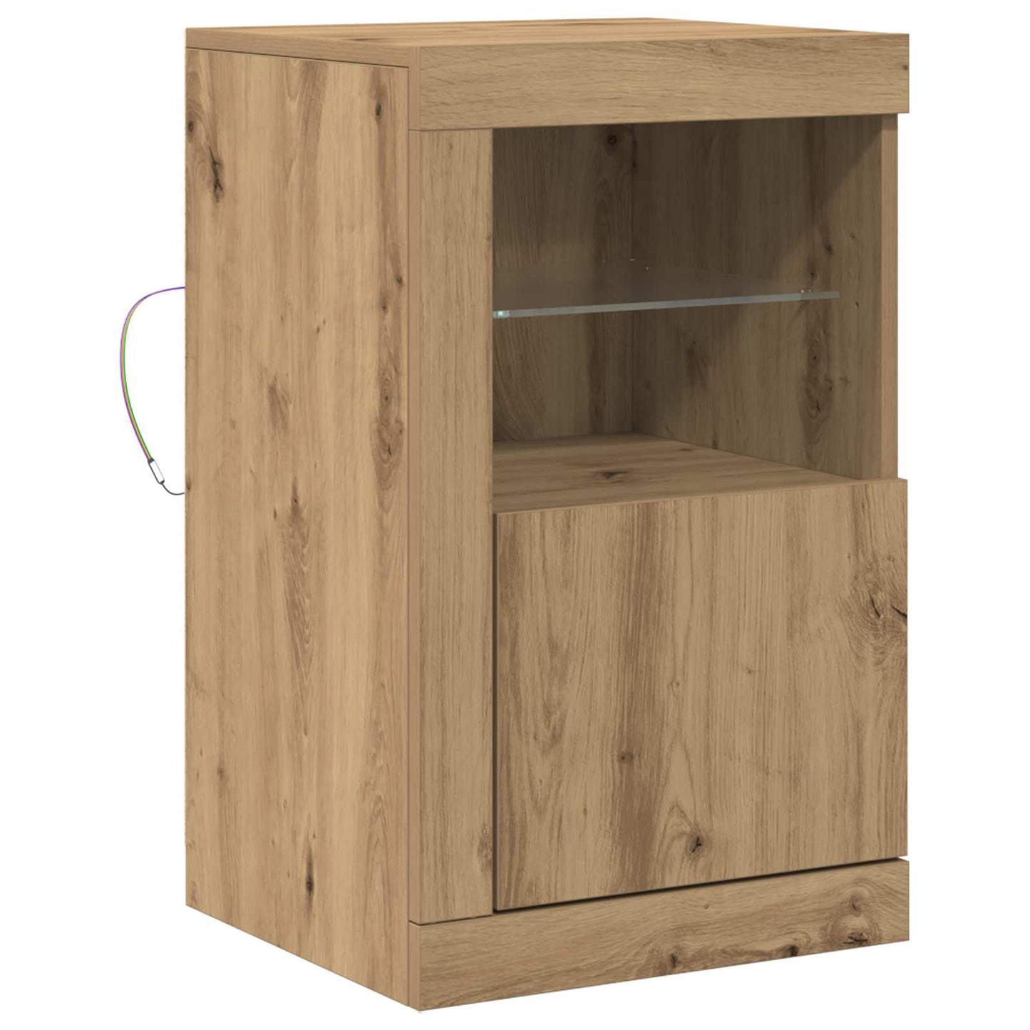 LED tálaló 41 x 37 x 67 cm Szerelt Fa Artisan tölgy