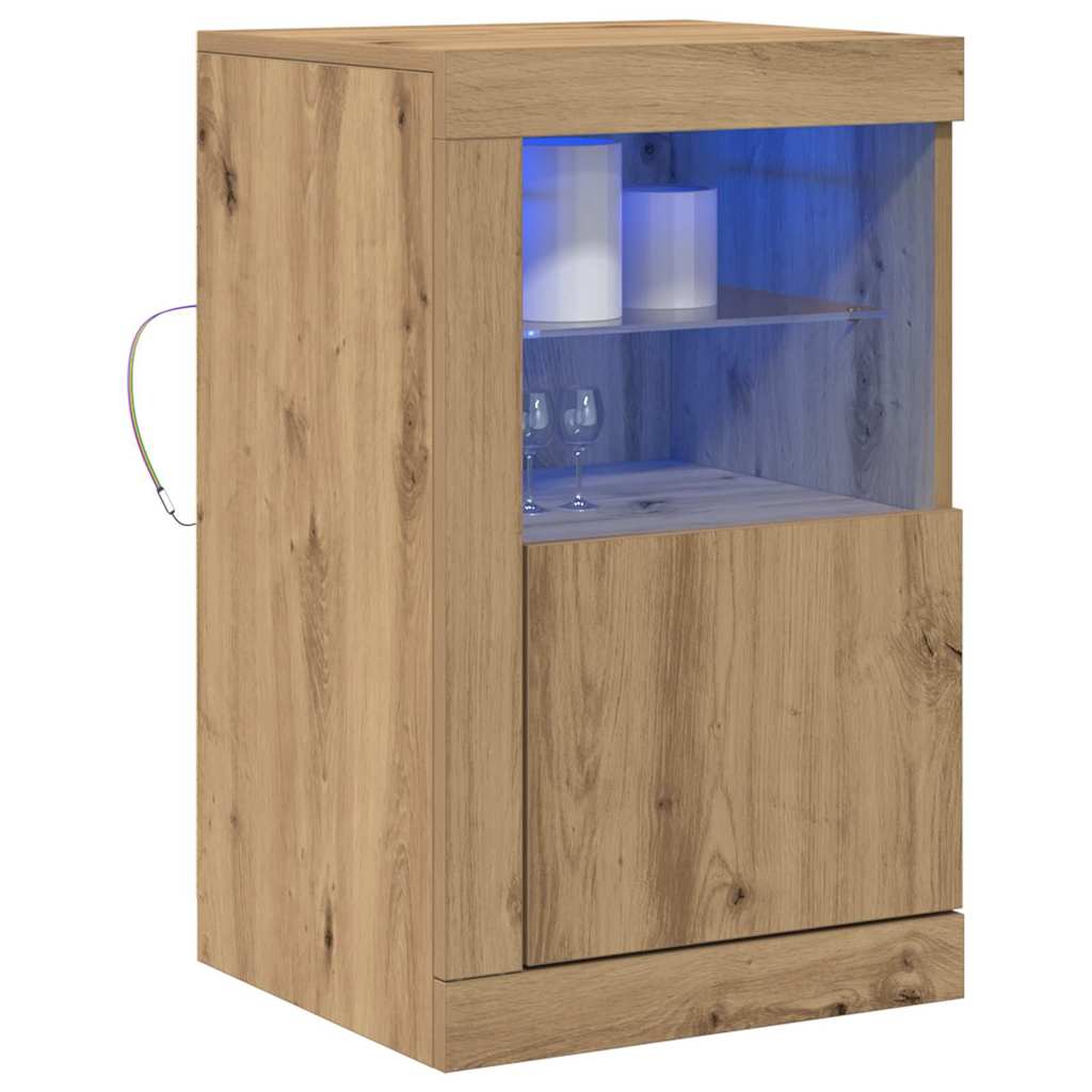 LED tálaló 41 x 37 x 67 cm Szerelt Fa Artisan tölgy