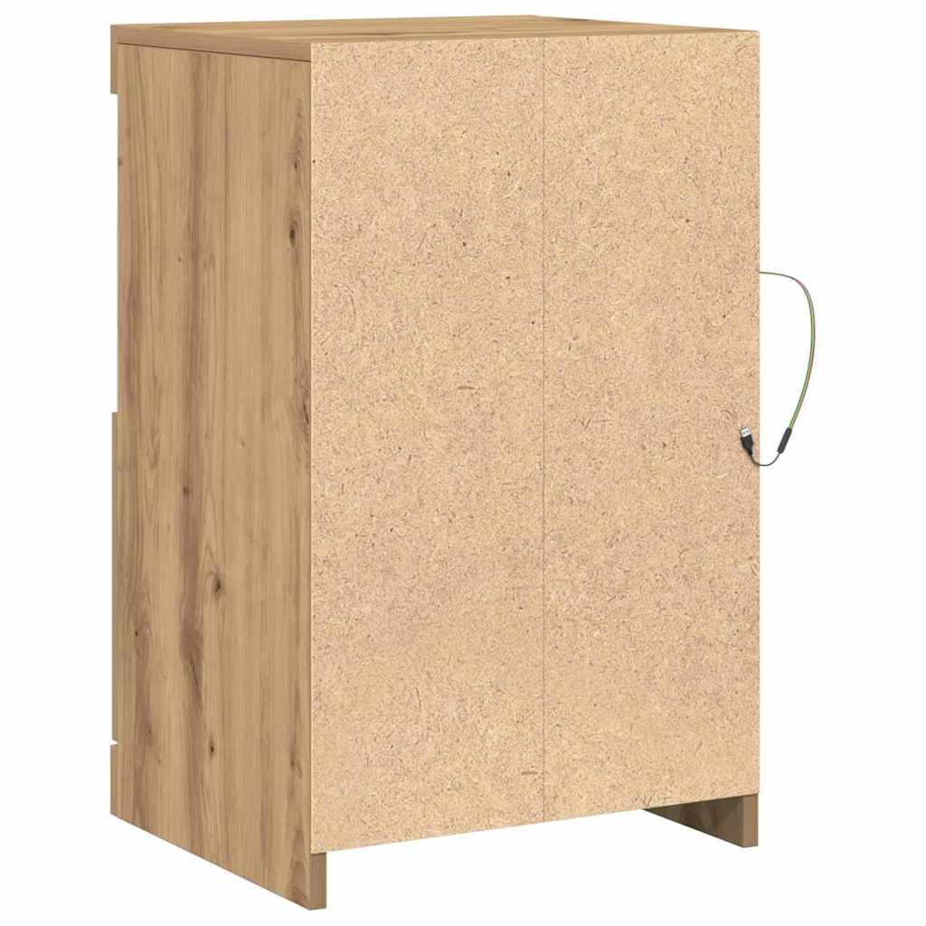 LED tálaló 2 db 41 x 37 x 67 cm Szerelt Fa Artisan tölgy