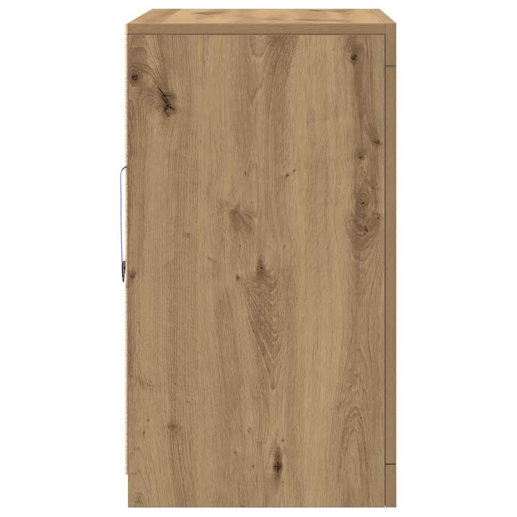 LED tálaló 2 db 41 x 37 x 67 cm Szerelt Fa Artisan tölgy