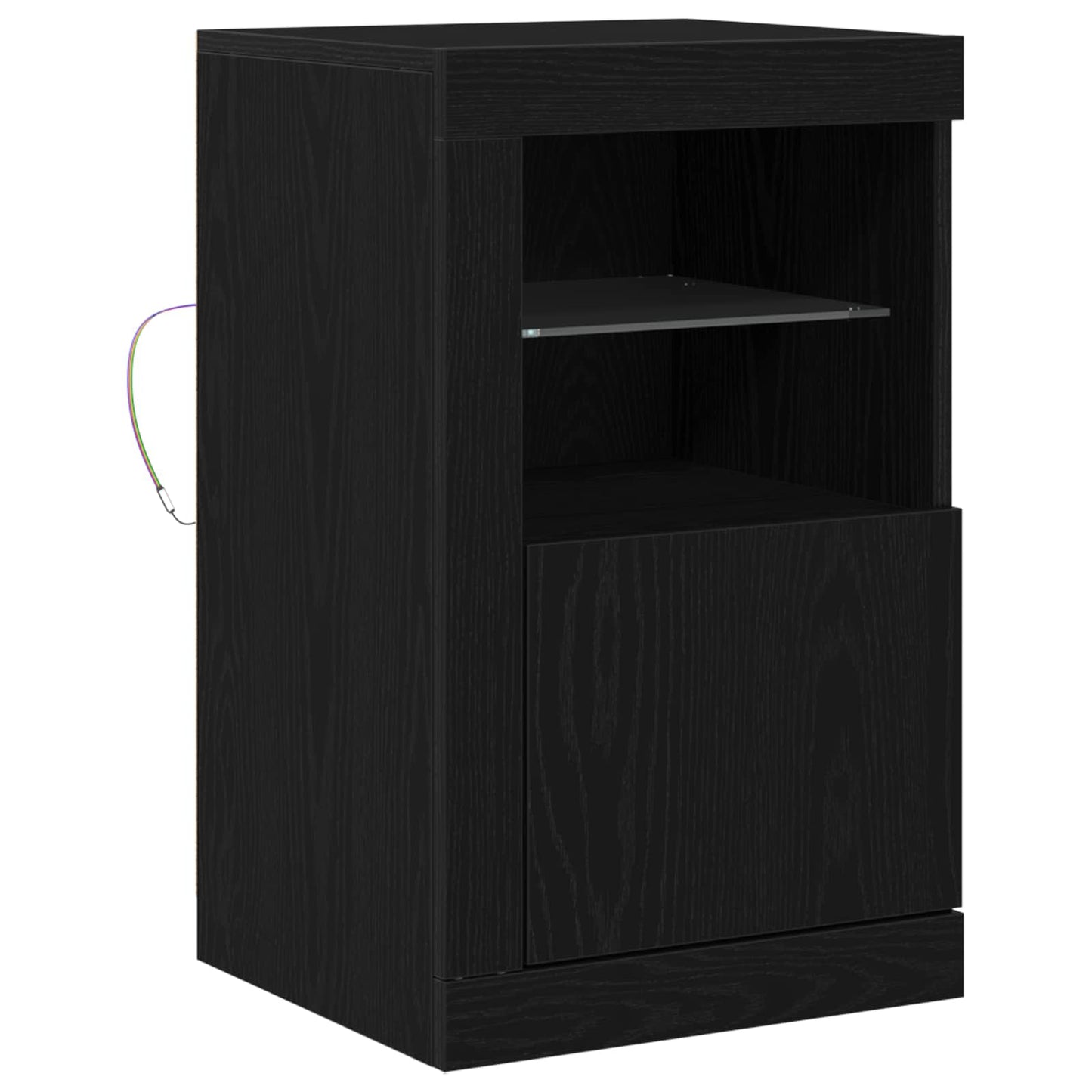 LED tálaló 41 x 37 x 67 cm Szerelt Fa Fekete tölgy