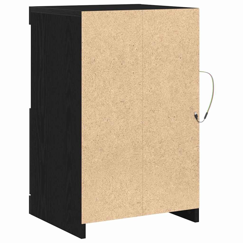 LED tálaló 41 x 37 x 67 cm Szerelt Fa Fekete tölgy