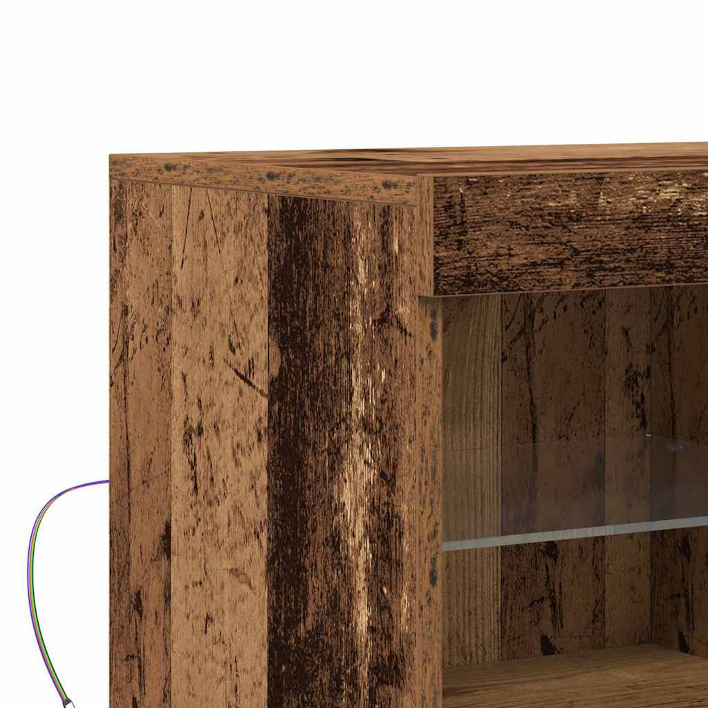 LED tálaló Barna 81 x 37 x 66,5 cm Szerelt Fa