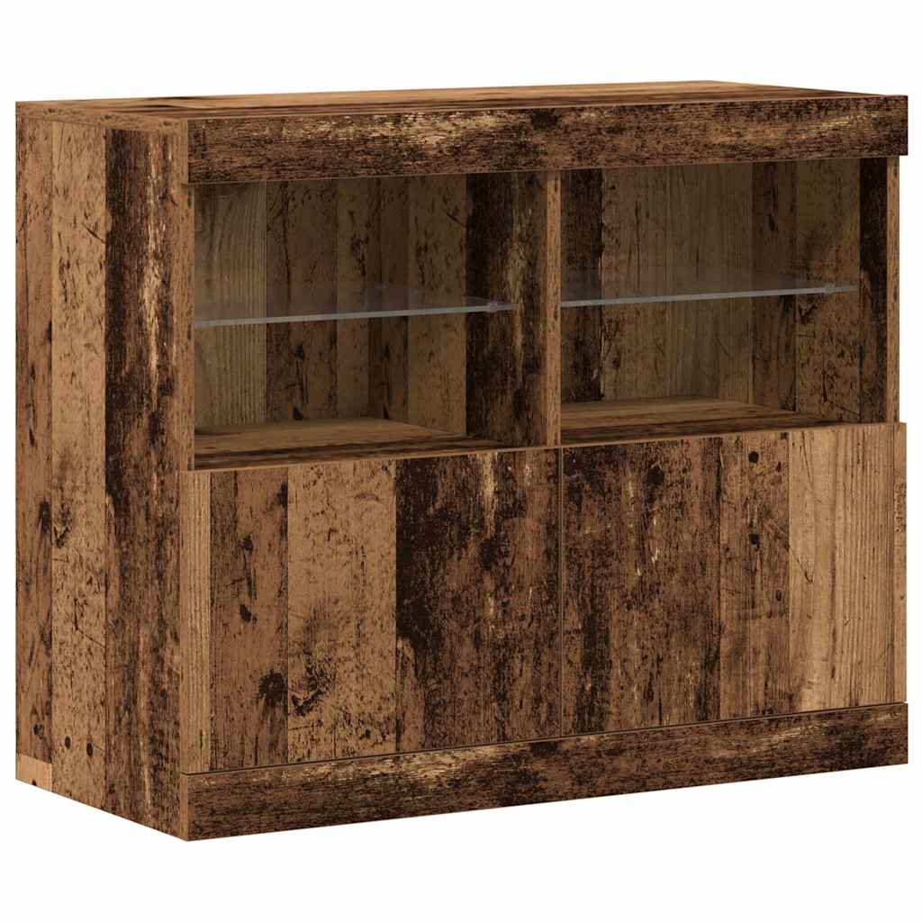 LED tálaló Barna 81 x 37 x 66,5 cm Szerelt Fa