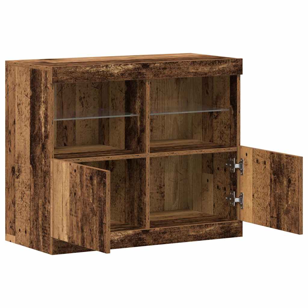 LED tálaló Barna 81 x 37 x 66,5 cm Szerelt Fa