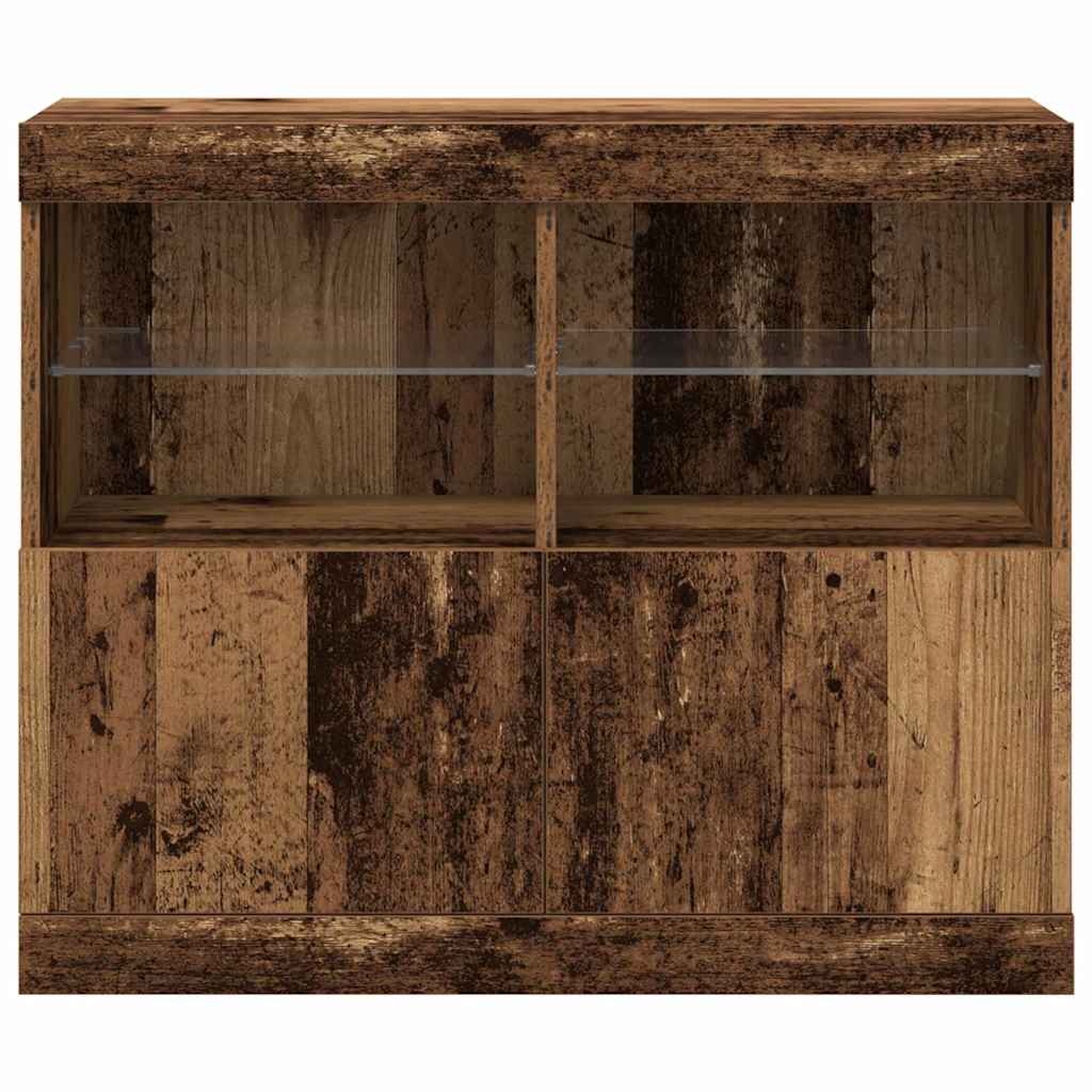 LED tálaló Barna 81 x 37 x 66,5 cm Szerelt Fa