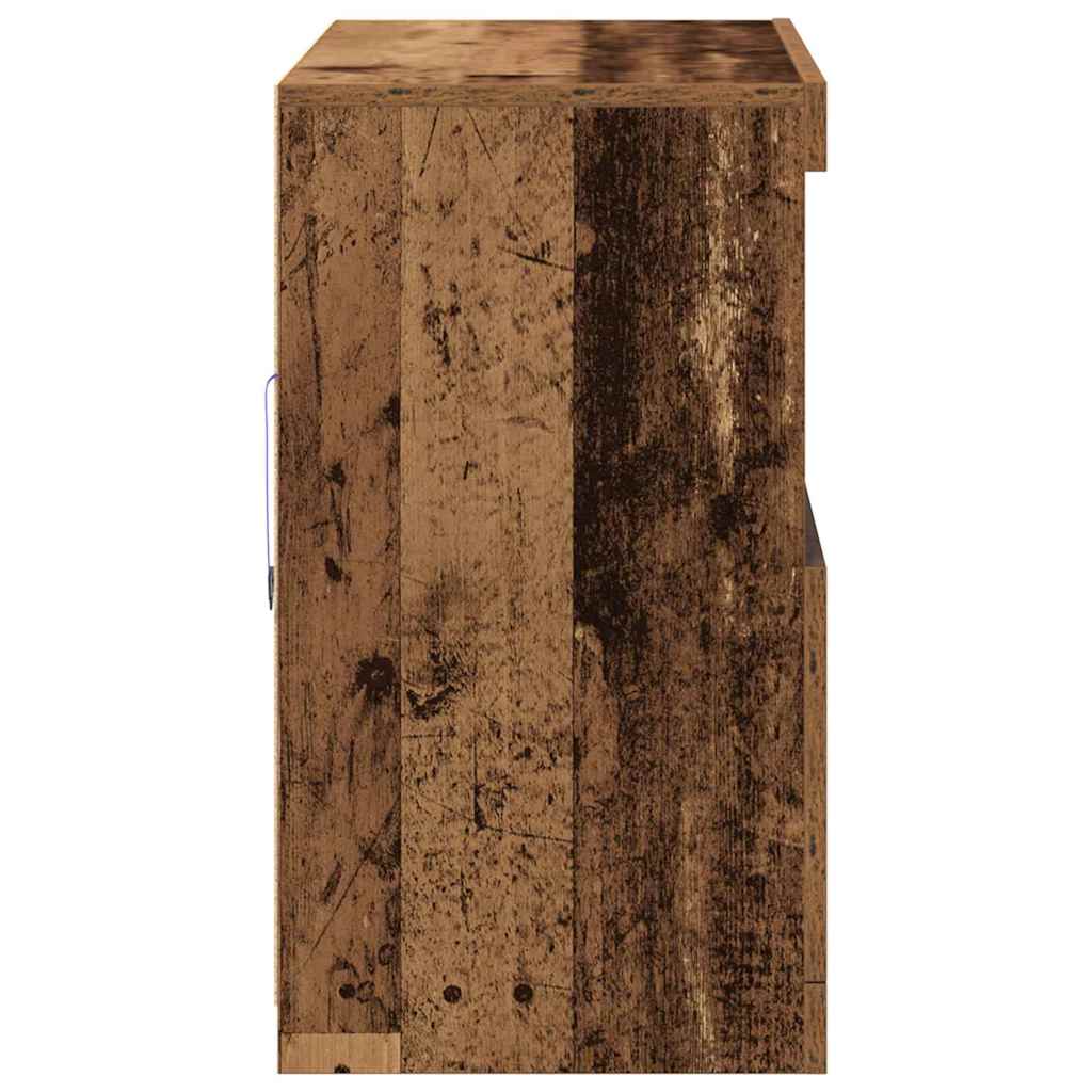 LED tálaló Barna 81 x 37 x 66,5 cm Szerelt Fa