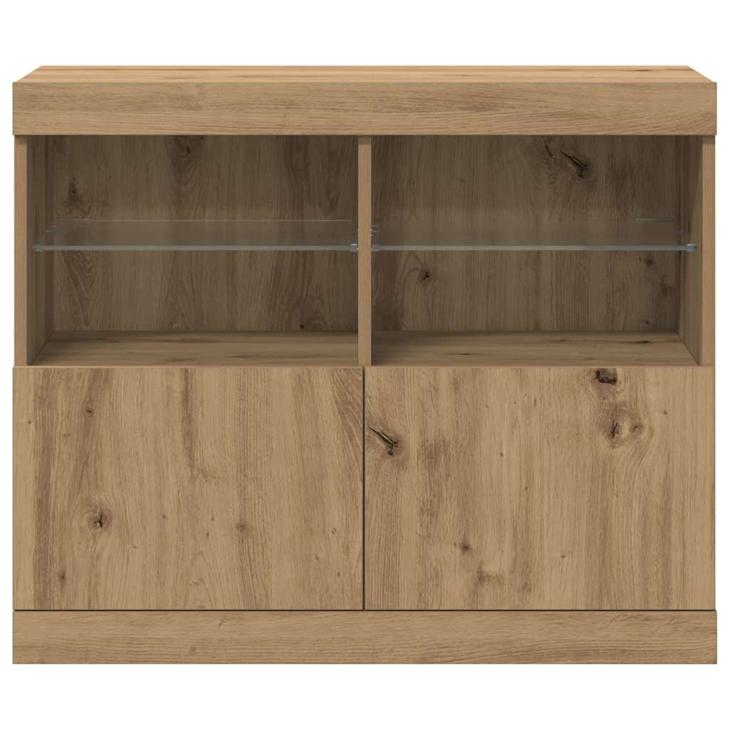 LED tálaló Barna 81 x 37 x 66,5 cm Szerelt Fa