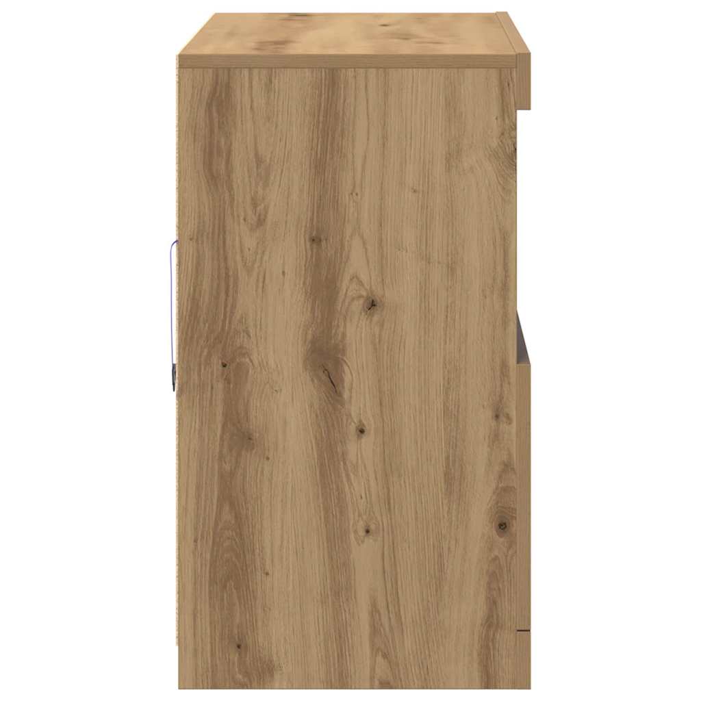 LED tálaló Barna 81 x 37 x 66,5 cm Szerelt Fa