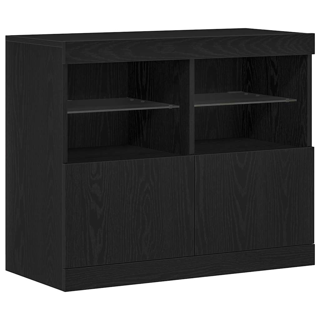 LED tálaló Fekete 81 x 37 x 66,5 cm Szerelt Fa