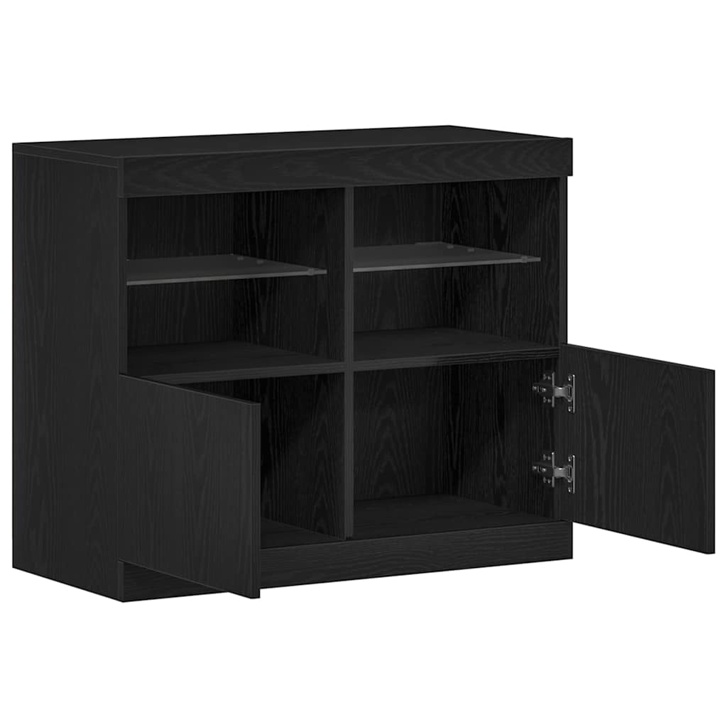 LED tálaló Fekete 81 x 37 x 66,5 cm Szerelt Fa