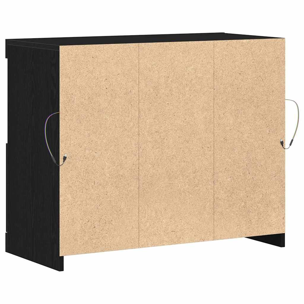 LED tálaló Fekete 81 x 37 x 66,5 cm Szerelt Fa