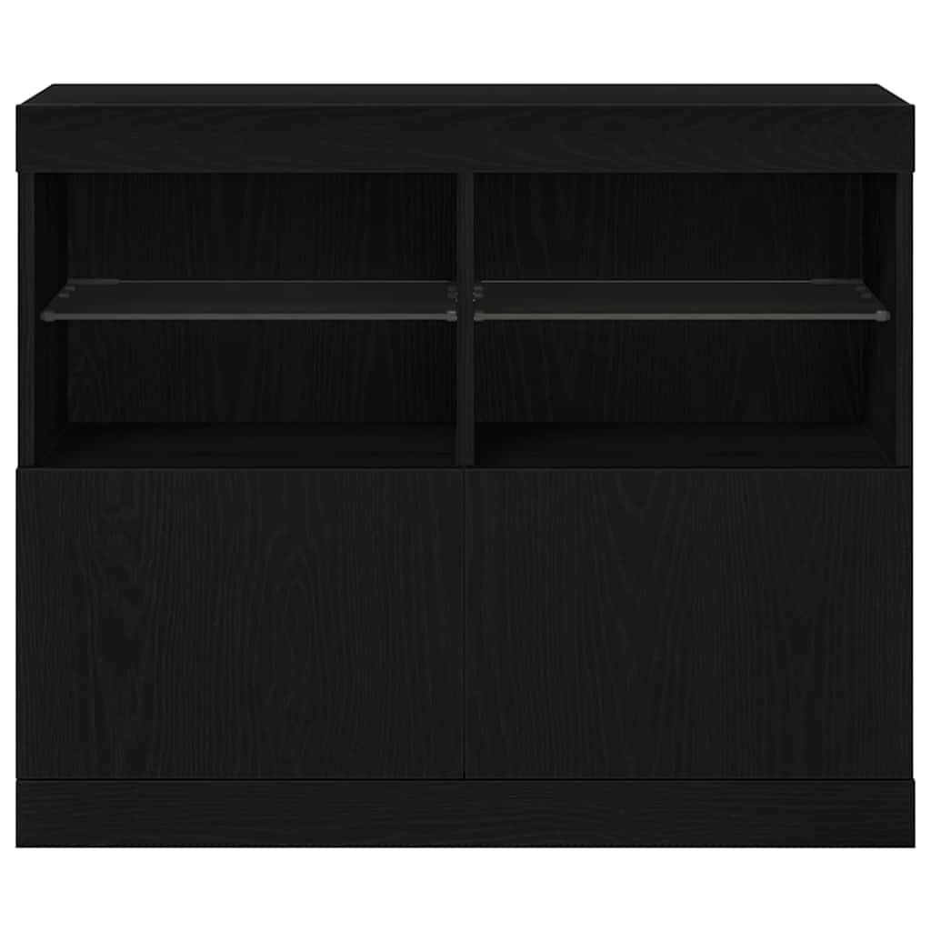 LED tálaló Fekete 81 x 37 x 66,5 cm Szerelt Fa