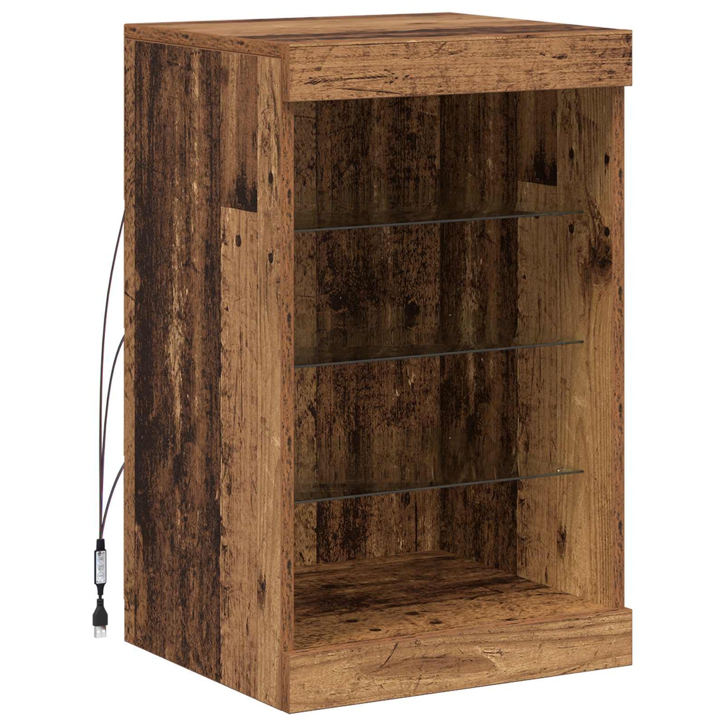 LED tálaló Öreg fa 41 x 37 x 67 cm Szerelt Fa