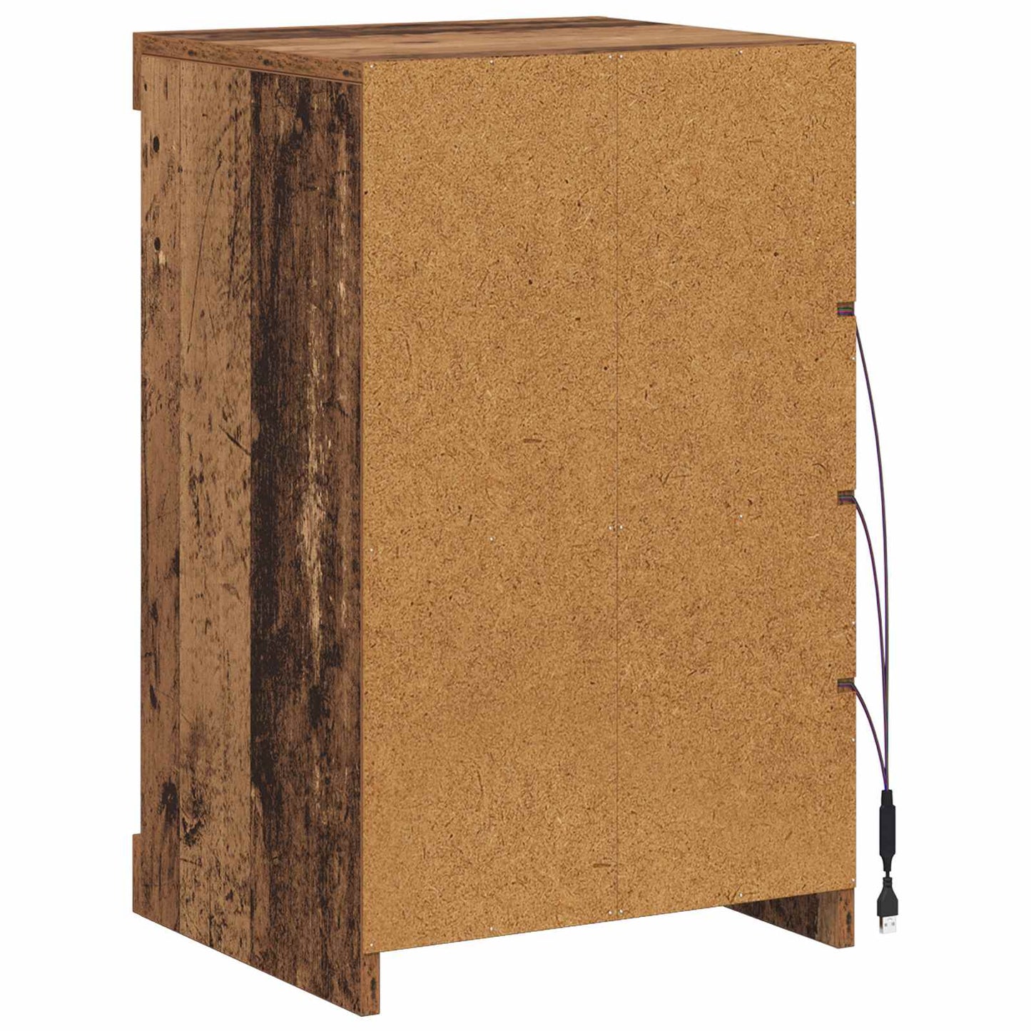 LED tálaló Öreg fa 41 x 37 x 67 cm Szerelt Fa