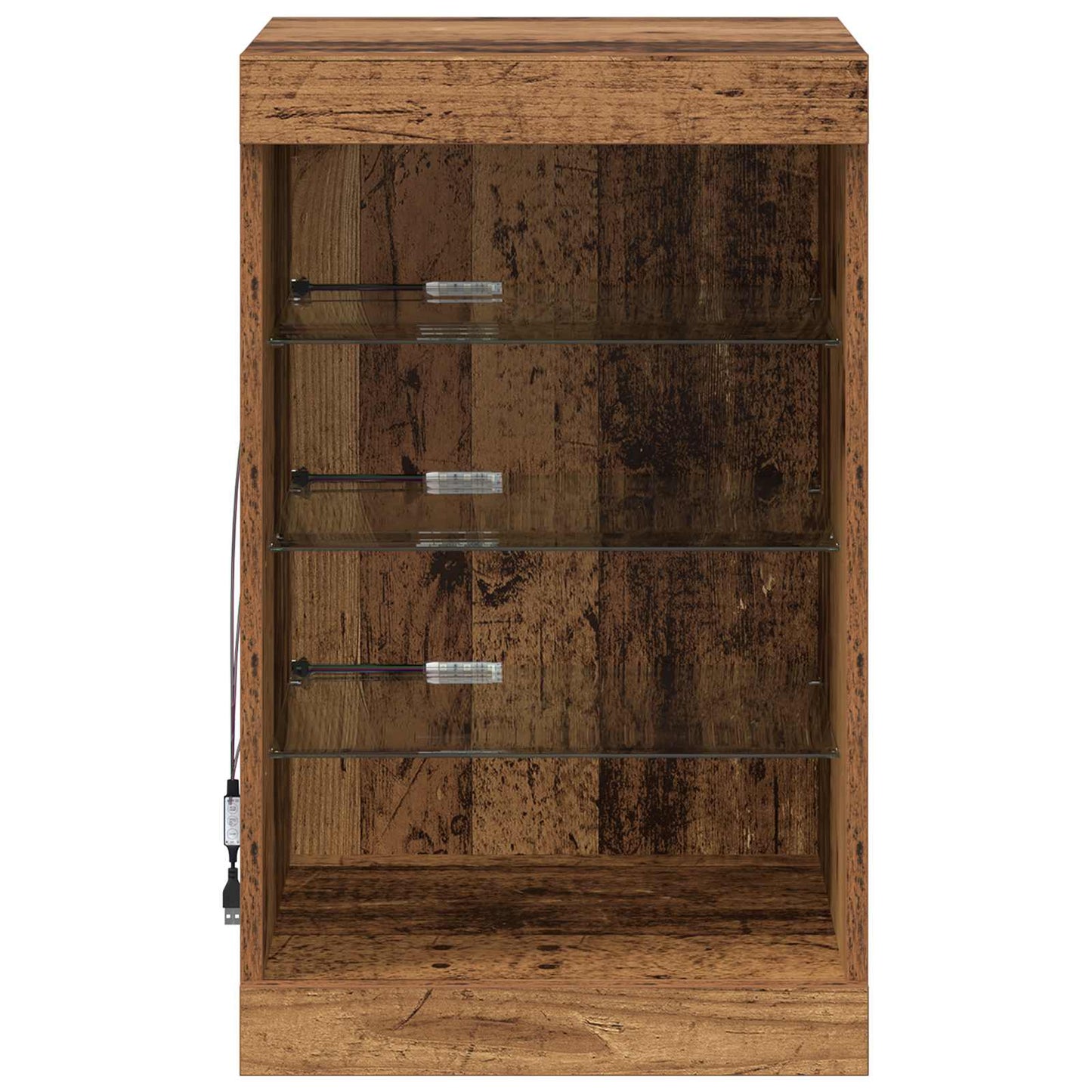LED tálaló Öreg fa 41 x 37 x 67 cm Szerelt Fa