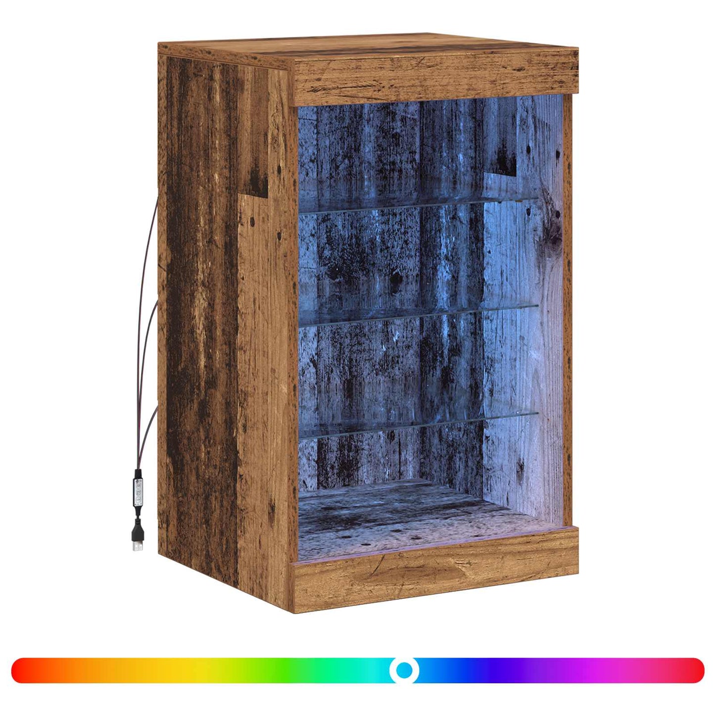 LED tálaló Öreg fa 41 x 37 x 67 cm Szerelt Fa