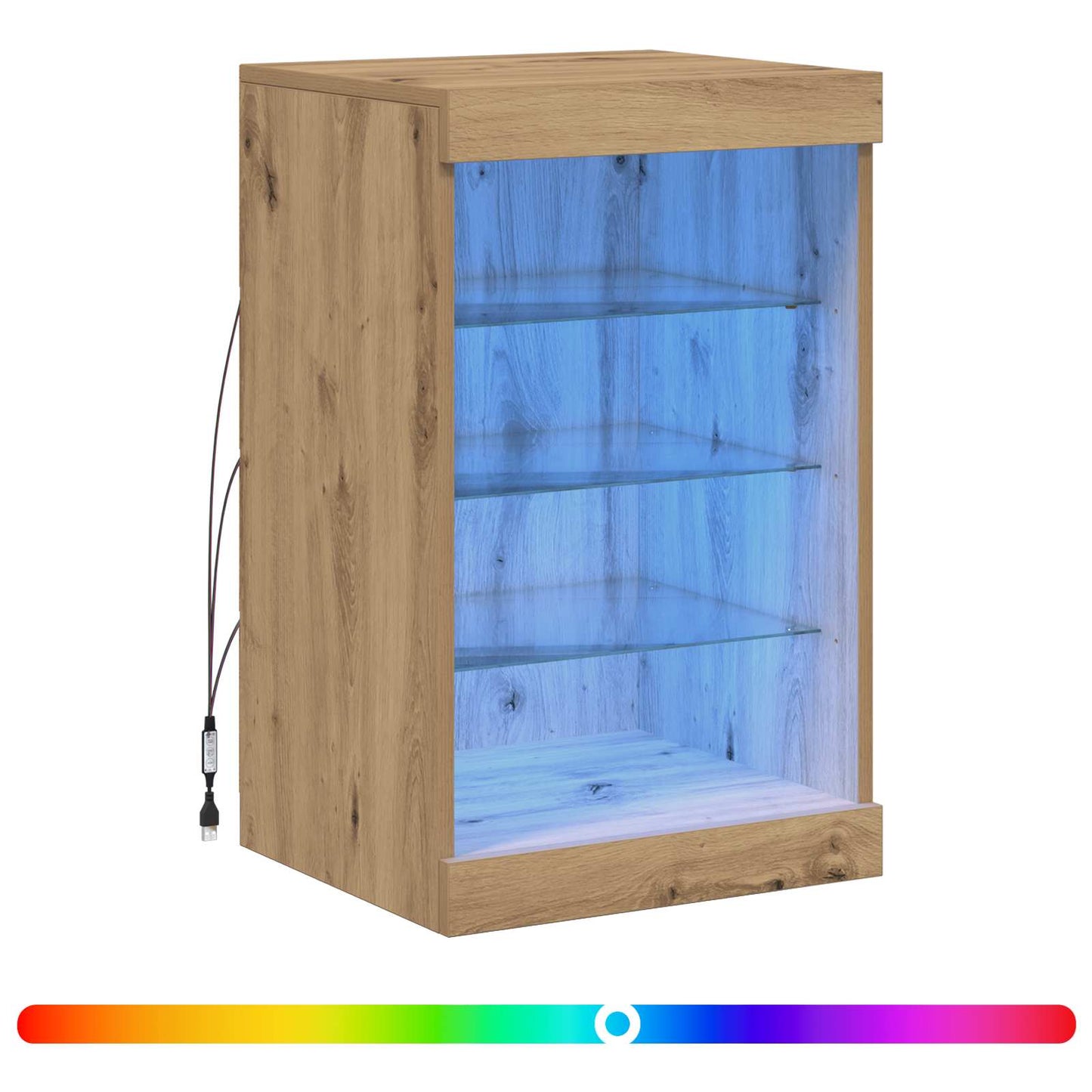 LED tálaló Artisan tölgy 41 x 37 x 67 cm Szerelt Fa