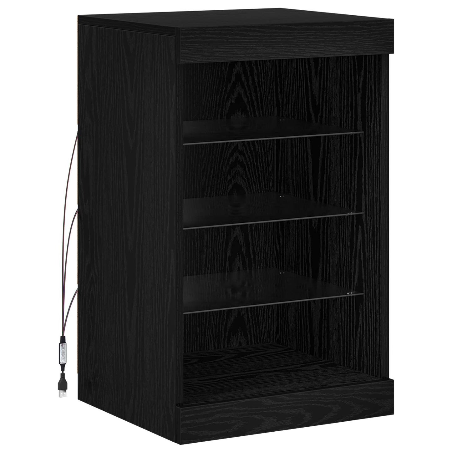 LED tálaló Fekete tölgy 41 x 37 x 67 cm Szerelt Fa