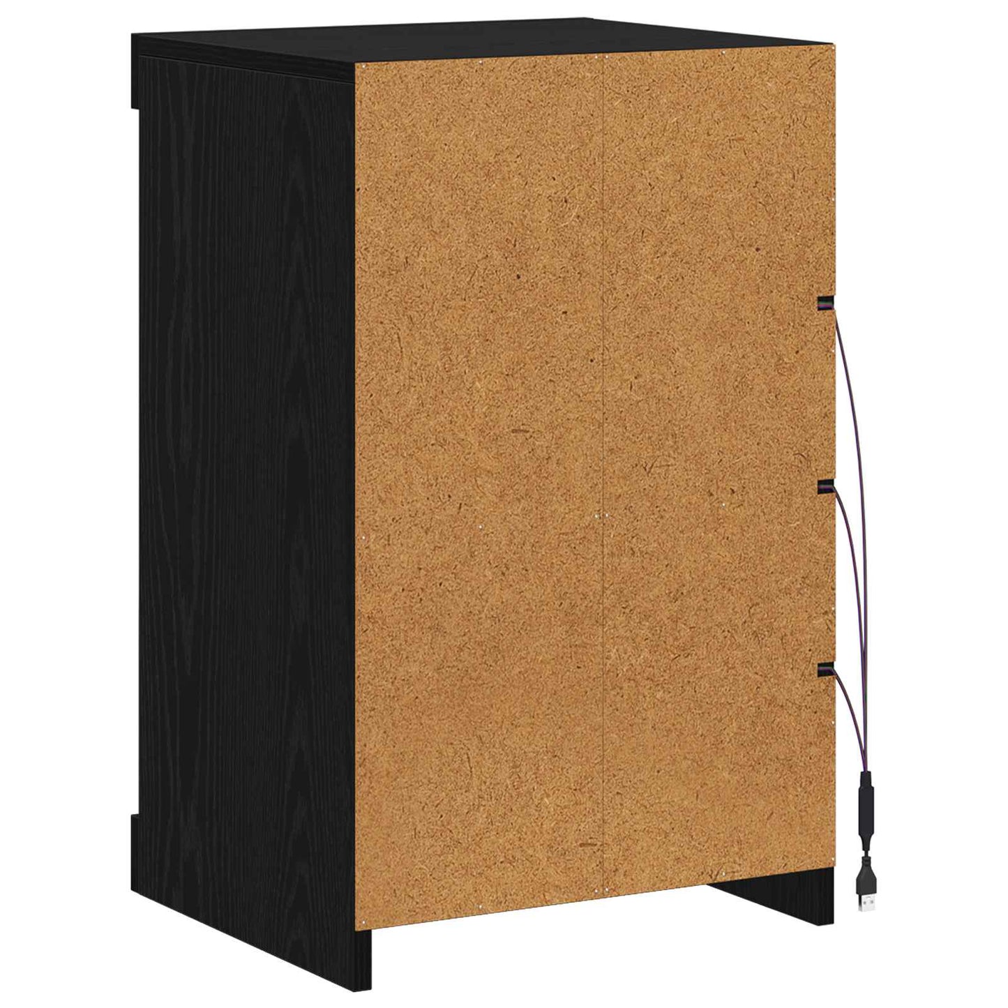 LED tálaló Fekete tölgy 41 x 37 x 67 cm Szerelt Fa