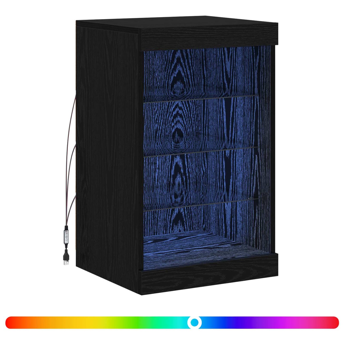 LED tálaló Fekete tölgy 41 x 37 x 67 cm Szerelt Fa
