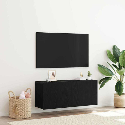 TV szekrény garnitúra Fekete tölgy 100 x 30 x 41 cm Faanyag