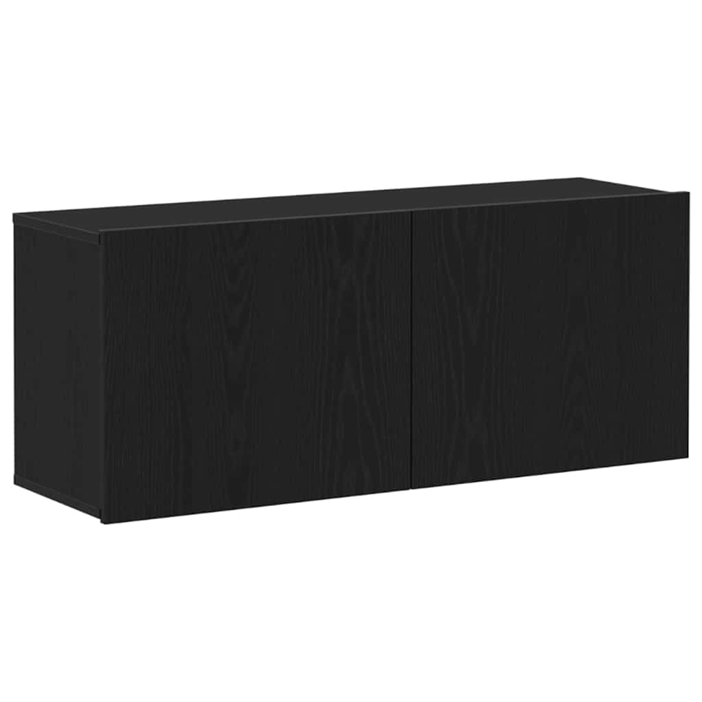 TV szekrény garnitúra 100 x 30 x 41 cm Fekete tölgy Szerelt Fa