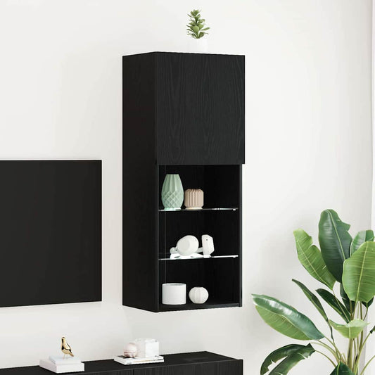 TV szekrény garnitúra Fekete tölgy 40,5 x 30 x 102 cm Faanyag