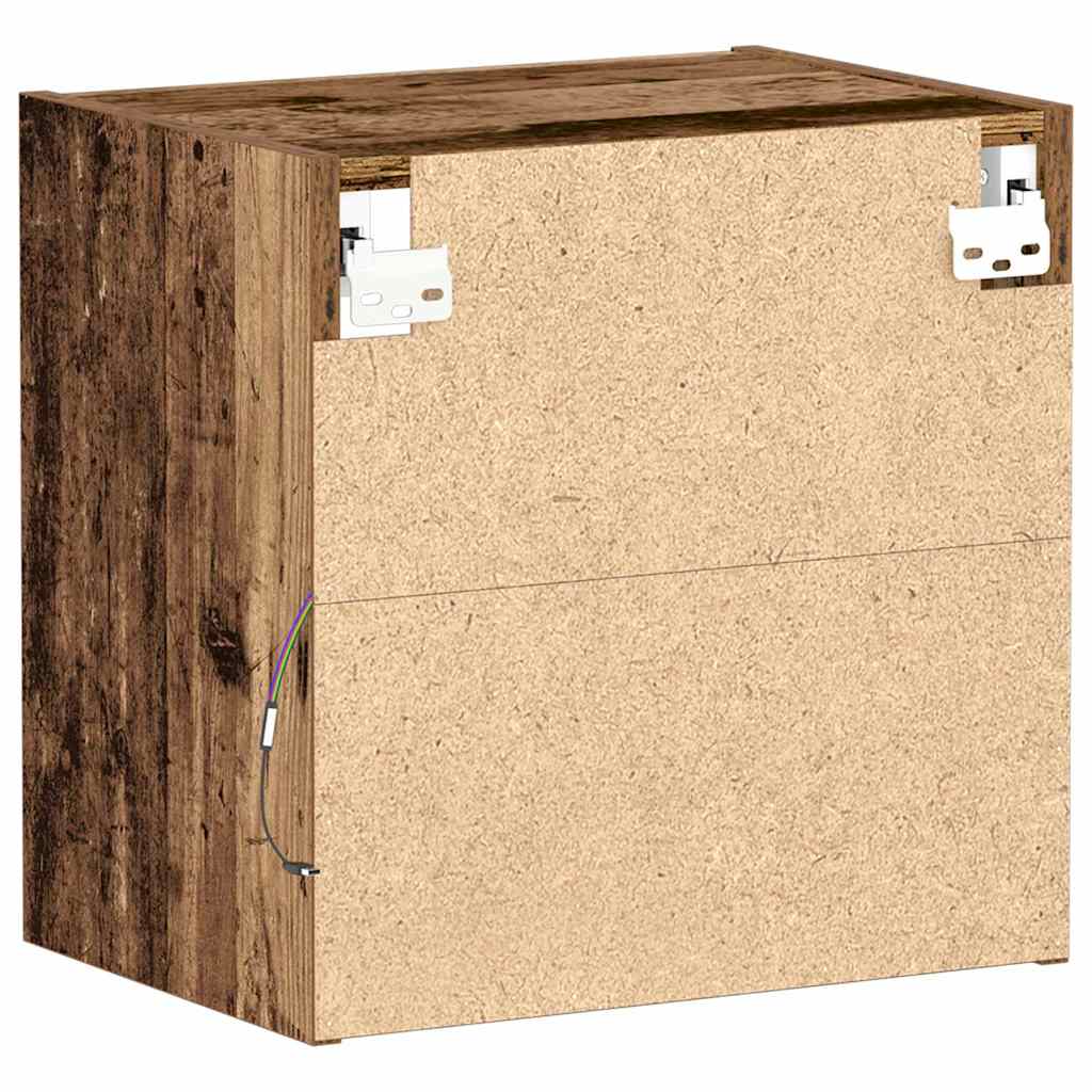 Függő polc LED világítással Barna 40 x 28,5 x 40 cm Szerelt Fa