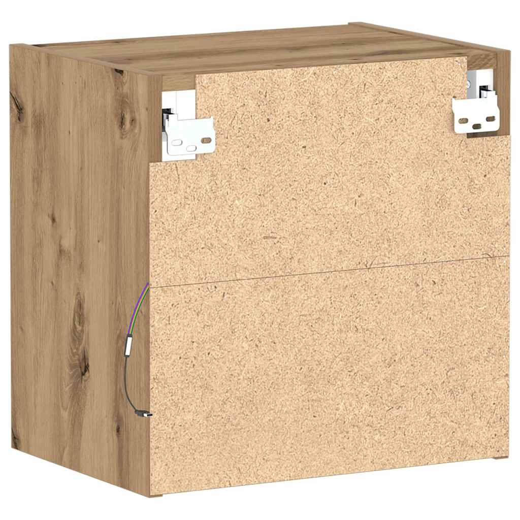 Függő polc LED világítással Barna 40 x 28,5 x 40 cm Szerelt Fa