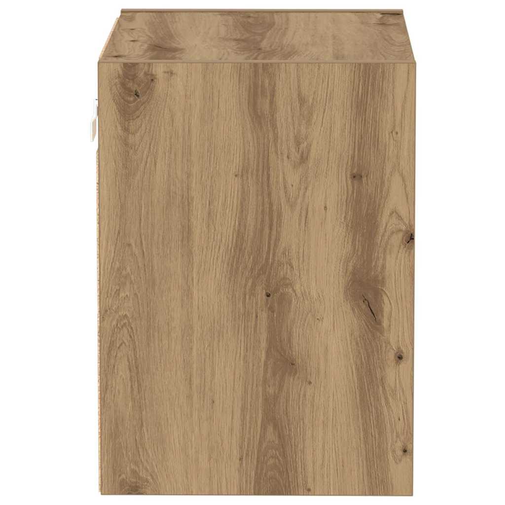 Függő polc LED világítással Barna 40 x 28,5 x 40 cm Szerelt Fa