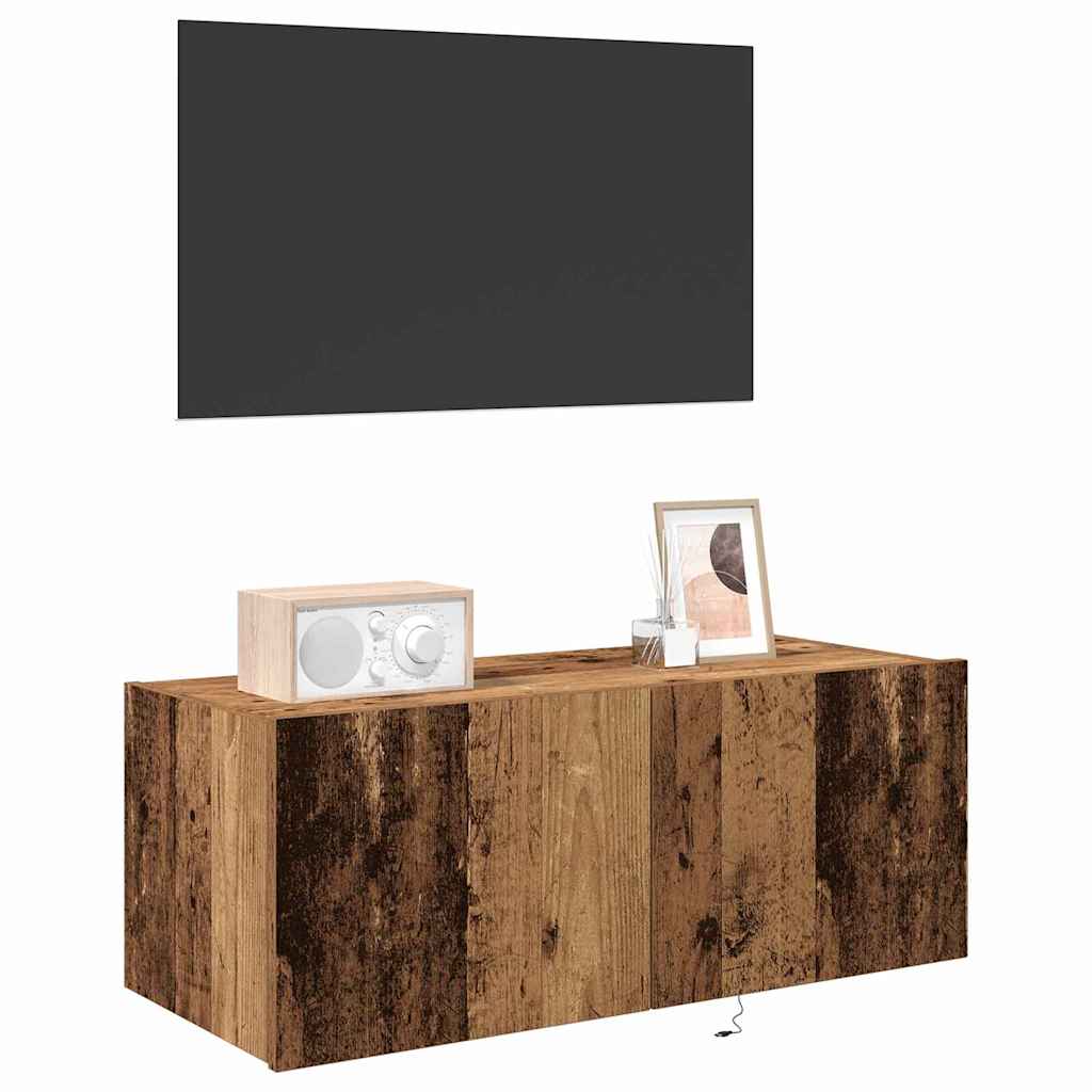 TV Fali Szekrény 80 x 35 x 31 cm Öreg fa Szerelt Fa